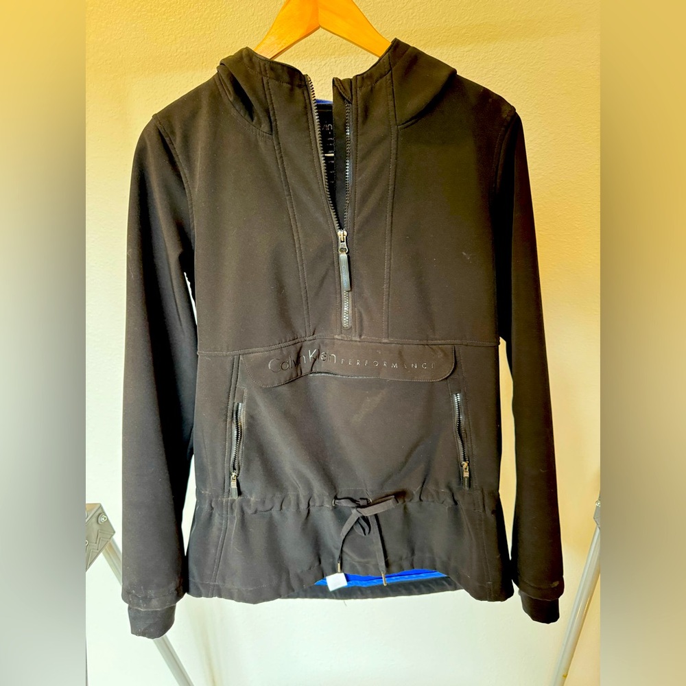 Calvin Klein 3/4 zip, drawstring waist, hooded pullover Woman’s small